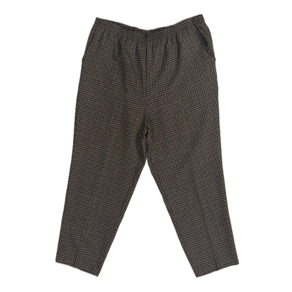 Vintage Made‎ in USA Briggs brown plaid elastic waist trouser pants women's 18W